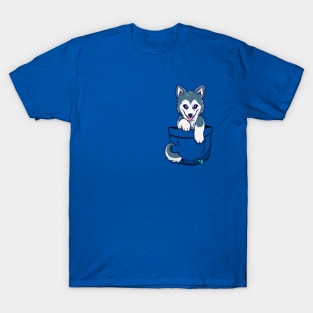 Pocket Cute Siberian Husky T-Shirt